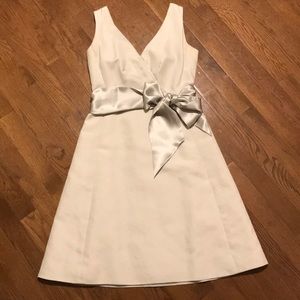J. Crew cream color dress with sash size 2P